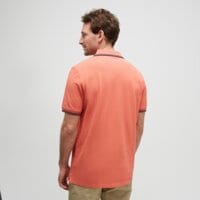 Koszulka polo męska TIMBERLAND POLO TIPPED PIQUE SHORT SLEEVE POLO tb0a5w4yei41 kolor koralowy