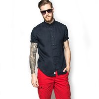 Koszula męska TIMBERLAND KOSZULA SS RATTLE RIVER LINEN a1amib68 kolor granatowy