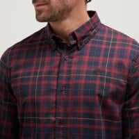 Koszula męska TIMBERLAND KOSZULA STRETCH POPLIN CHECK SHIRT tb0a5m16eys1 kolor bordowy