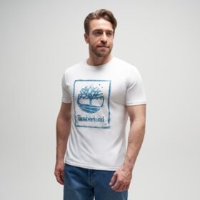 TIMBERLAND T-SHIRT WATER STACK LOGO SHORT SLEEVE TEE