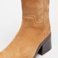 Damskie buty zimowe TIMBERLAND BELLEVAUX TALL ZIP UP BOOT tb0a43m8es41 kolor brązowy