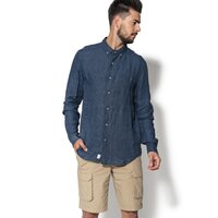 Koszula męska TIMBERLAND KOSZULA LS MILL RIVER LINEN SHIRT a1kte439 kolor granatowy
