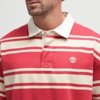 Koszulka polo męska TIMBERLAND POLO SS STRIPED RUGBY tb0a5mhgagi1 kolor koralowy