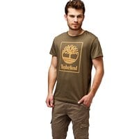 T-shirt, koszulka męska TIMBERLAND T-SHIRT SLS SEASONAL LOGO TEE a1n8ya58 kolor zielony