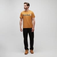 T-shirt, koszulka męska TIMBERLAND T-SHIRT KENNEBEC RIVER LINEAR LOGO SHORT SLEEVE T tb0a5upqp471 kolor brązowy