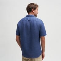 Koszula męska TIMBERLAND KOSZULA LINEN SHORT SLEEVE tb0a2dcceyo1 kolor granatowy