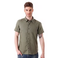 Koszula męska TIMBERLAND KOSZULA SS LINEN PELHAM SHIRT 4611j590 kolor khaki
