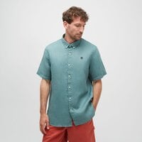 Koszula męska TIMBERLAND KOSZULA LINEN SHORT SLEEVE SHIRT tb0a2dcccl61 kolor zielony