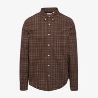 Koszula męska TIMBERLAND KOSZULA STRETCH POPLIN CHECK SHIRT tb0a5m16bk21 kolor brązowy