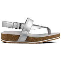 Sandały damskie TIMBERLAND MALIBU WAVES THONG SYNTHE ca1sqr kolor srebrny