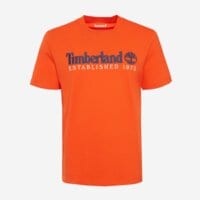 T-shirt, koszulka męska TIMBERLAND T-SHIRT ESTABLISHED 1973 SS EMBROIDERED tbc0yhbrai51 kolor pomarańczowy