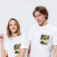 T-shirt, koszulka męska TIMBERLAND T-SHIRT SS FIELD TRIP PRINT POCKET TEE tb0a2e4v1001 kolor biały