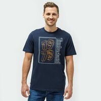 T-shirt, koszulka męska TIMBERLAND T-SHIRT SS 1973 FRONT GRAPHIC TEE tb0a2ge64331 kolor granatowy