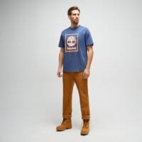 T-shirt, koszulka męska TIMBERLAND T-SHIRT FRONT SEASONAL GRAPHIC TEE tb0a5mqpeyo1 kolor niebieski