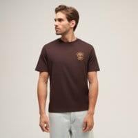 T-shirt, koszulka męska TIMBERLAND T-SHIRT "BADOINK" SS BACK GRAPHIC TEE tbc0yhdbc351 kolor brązowy