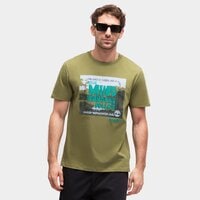 T-shirt, koszulka męska TIMBERLAND T-SHIRT SS OUTDOOR GRAPHIC TEE tb0a68nev461 kolor zielony