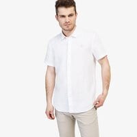 Koszula męska TIMBERLAND KOSZULA SS MILL RIVER LINEN SHIRT SLIM tb0a1nw71001 kolor biały