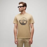 T-shirt, koszulka męska TIMBERLAND T-SHIRT TFO SEASONAL GARMENT DYED SS tb0a6de9dh41 kolor beżowy