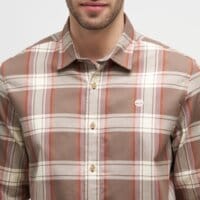 Koszula męska TIMBERLAND KOSZULA HERRINGBONE FLANNEL CHECK SHIRT tb0a42y1bk21 kolor brązowy