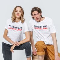 T-shirt, koszulka męska TIMBERLAND T-SHIRT LINEAR LOGO TWO TECHNIQUES CREW TEE REGUL tb0a2fns1001 kolor biały