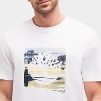 T-shirt, koszulka męska TIMBERLAND T-SHIRT SS COAST INSPIRED LOGO GRAPHIC tb0a65wh1001 kolor biały
