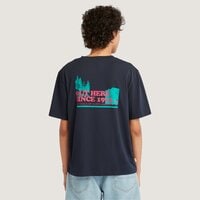 T-shirt, koszulka damska TIMBERLAND T-SHIRT SS OUT HERE BACK GRAPHIC TEE tb0a6aq94331 kolor granatowy