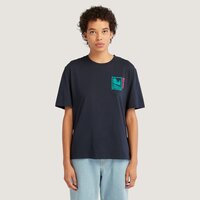 T-shirt, koszulka damska TIMBERLAND T-SHIRT SS OUT HERE BACK GRAPHIC TEE tb0a6aq94331 kolor granatowy