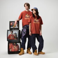 T-shirt, koszulka męska TIMBERLAND T-SHIRT FRONT BOOT GRAPHIC TEE tb0a6dj1eod1 kolor czerwony