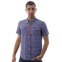 Koszula męska TIMBERLAND KOSZULA SS LINEN HARMON PLAID 37631449 kolor niebieski