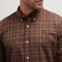 Koszula męska TIMBERLAND KOSZULA STRETCH POPLIN CHECK SHIRT tb0a5m16bk21 kolor brązowy