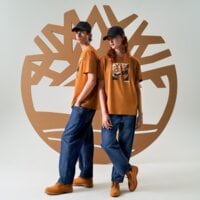 T-shirt, koszulka męska TIMBERLAND T-SHIRT LOGO GRAPHIC SHORT SLEEVE TEE tb0a43ybp471 kolor musztardowy