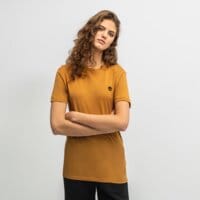 T-shirt, koszulka męska TIMBERLAND T-SHIRT TFO SS LEFT CHEST LOGO JERSEY CREW TEE tb0a2br3p471 kolor musztardowy