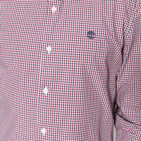 Koszula męska TIMBERLAND KOSZULA LS LS GINGHAM DOBBY a1wntj14 kolor bordowy