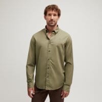 Koszula męska TIMBERLAND KOSZULA LONG SLEEVE STRETCH POPLIN SHIRT tb0a6grh5901 kolor khaki