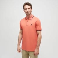 Koszulka polo męska TIMBERLAND POLO TIPPED PIQUE SHORT SLEEVE POLO tb0a5w4yei41 kolor koralowy