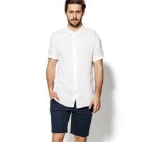 Koszula męska TIMBERLAND KOSZULA SS MILL RIVER LINEN SHIRT a1kt6k93 kolor biały