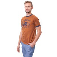 T-shirt, koszulka męska TIMBERLAND T-SHIRT SS OUTDOORS RINGER TEE 7064j358 kolor brązowy
