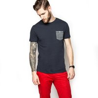 T-shirt, koszulka męska TIMBERLAND T-SHIRT SS KENNEBEC RV PRNT PKT T a14t5433 kolor granatowy