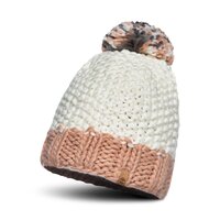Czapka zimowa damska TIMBERLAND CZAPKA ZIMOWA COLOR BLOCK POM BEANIE a1edz130 kolor beżowy