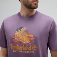T-shirt, koszulka męska TIMBERLAND T-SHIRT FRONT BOOT GRAPHIC TEE tb0a6dj1enx1 kolor fioletowy