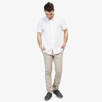 Koszula męska TIMBERLAND KOSZULA SS MILL RIVER LINEN SHIRT SLIM tb0a1nw71001 kolor biały