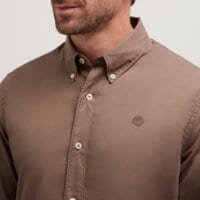 Koszula męska TIMBERLAND KOSZULA LS STRETCH POPLIN SHIRT tb0a6grhbk01 kolor brązowy