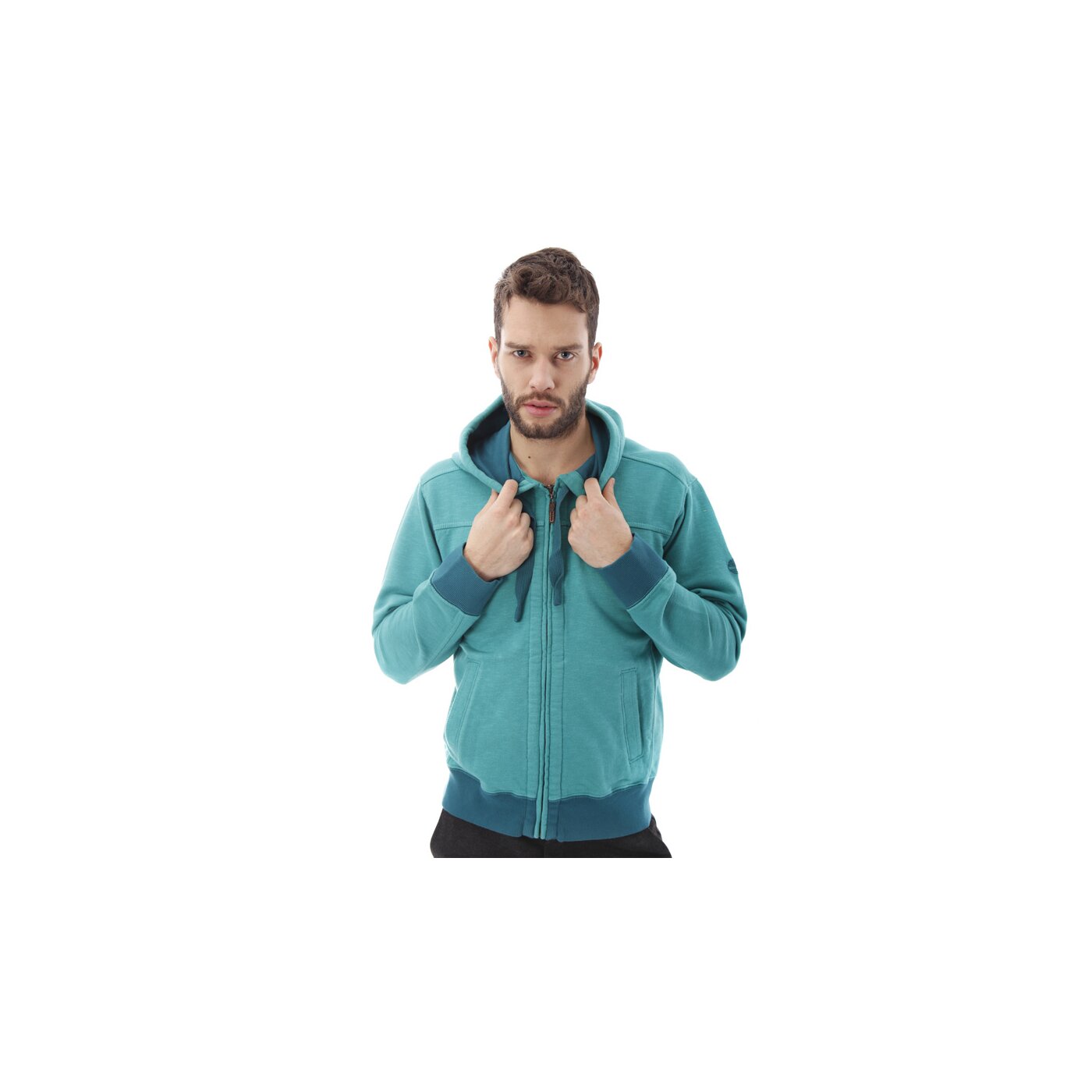 Bluza męska TIMBERLAND BLUZA SLUB FULL ZIP HOODY SWEAT 4729j306 kolor zielony