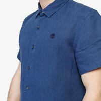 Koszula męska TIMBERLAND KOSZULA SS MILL RIVER LINEN SHIRT SLIM tb0a1nw72881 kolor granatowy