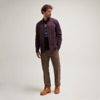 Koszula męska TIMBERLAND KOSZULA STRETCH POPLIN CHECK SHIRT tb0a5m16eys1 kolor bordowy