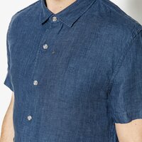 Koszula męska TIMBERLAND KOSZULA SS MILL RIVER LINEN SHIRT a1kt6439 kolor granatowy