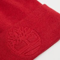 Czapka zimowa damska TIMBERLAND CZAPKA EMBOSSED TREE BEANIE tb0a67ueai71 kolor czerwony