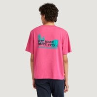 T-shirt, koszulka damska TIMBERLAND T-SHIRT SS OUT HERE BACK GRAPHIC TEE tb0a6aq9a451 kolor różowy