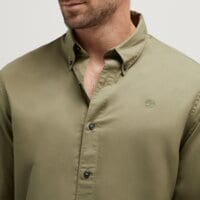 Koszula męska TIMBERLAND KOSZULA LONG SLEEVE STRETCH POPLIN SHIRT tb0a6grh5901 kolor beżowy