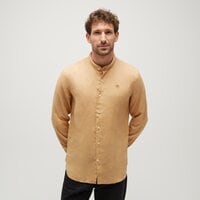 Koszula męska TIMBERLAND KOSZULA LINEN KOREAN COLLAR SHIRT tb0a2dc1eh31 kolor beżowy